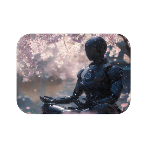 "Zen Robot Monk Bath Mat"