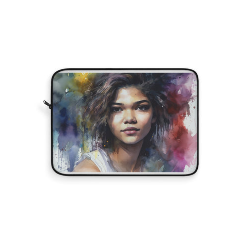 "Zendaya Watercolor Laptop Sleeve: Stylish Protection"