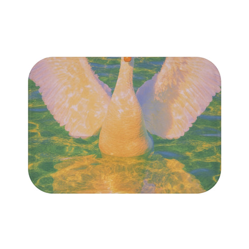 "Zenyaj Swan Poster Bath Mat"