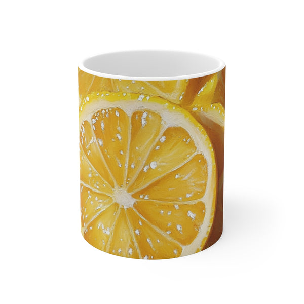 "Zesty Lemon Mug: Sip Sunshine"