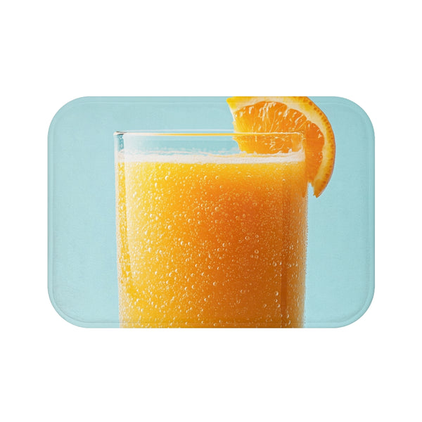 "Zesty Orange Juice Bath Mat"