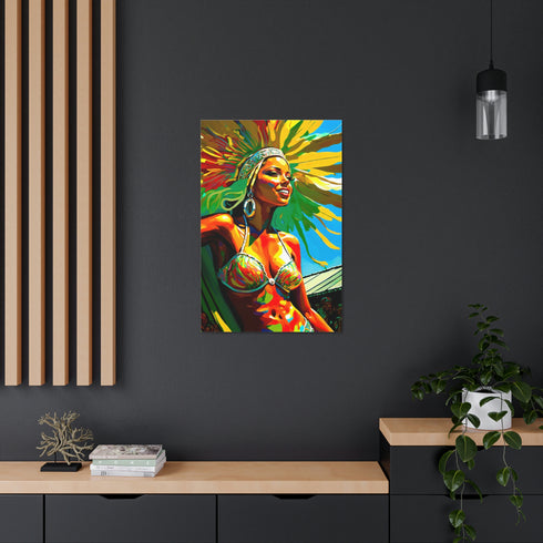 Dark Slate Gray Vibrant Celebration: Carnival in Rio Canvas Print