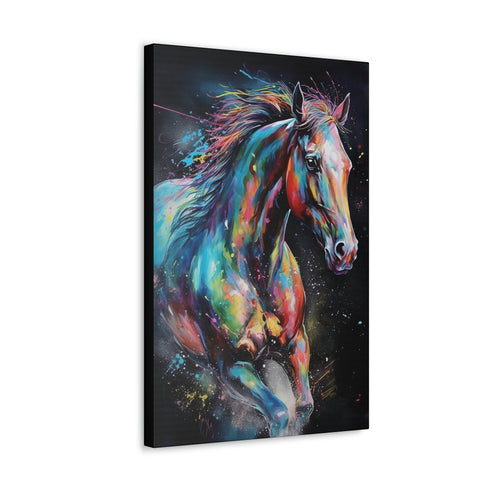 Dark Slate Gray Wild and Free: Galloping Horse Canvas Print for Equestrian Enthusiasts