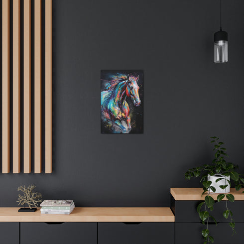 Dark Slate Gray Wild and Free: Galloping Horse Canvas Print for Equestrian Enthusiasts