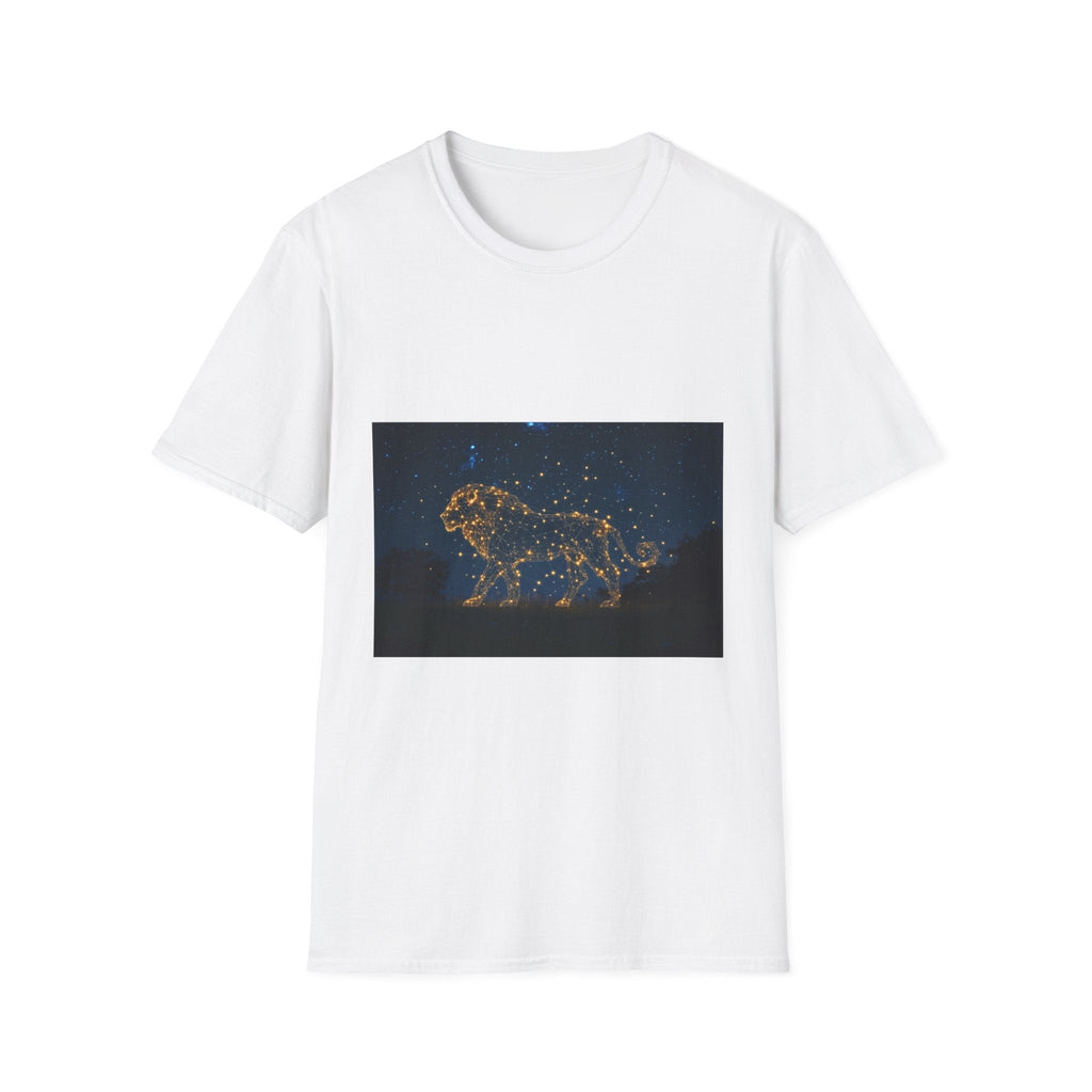 Firefly Constellation Celestial Lion Graphic Unisex Softstyle T-Shirt - Oversized vs Regular Fit Styling UK Guide