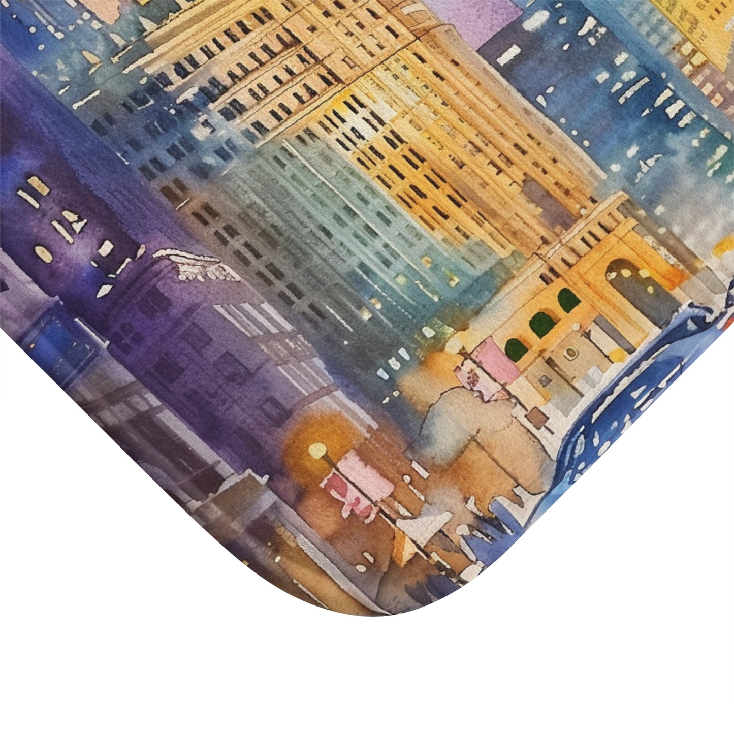 Windy City Watercolor Bath Mat