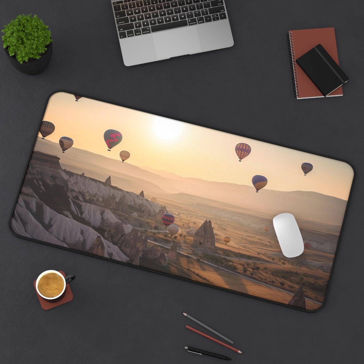 Cappadocia Air Balloons Desk Mat | Desk Mat | Accessories, Back-to-School, Desk, Fall Bestsellers, Home & Living, Mouse pad, Mouse Pads, Mousepad, Seasonal Picks, Stationery, TikTok | Prints with Passion