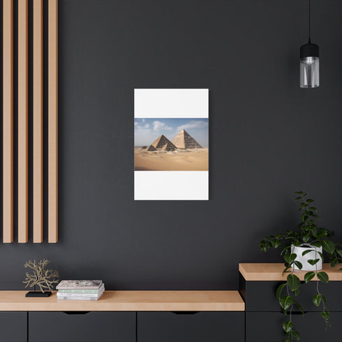 Pyramids of Giza Golden Desert Horizon Stretched Canvas Wall Art - View 1 | Prints With Passion
