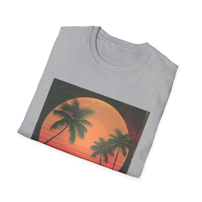 Palm Paradise: Retro Sunset Escape T Shirt