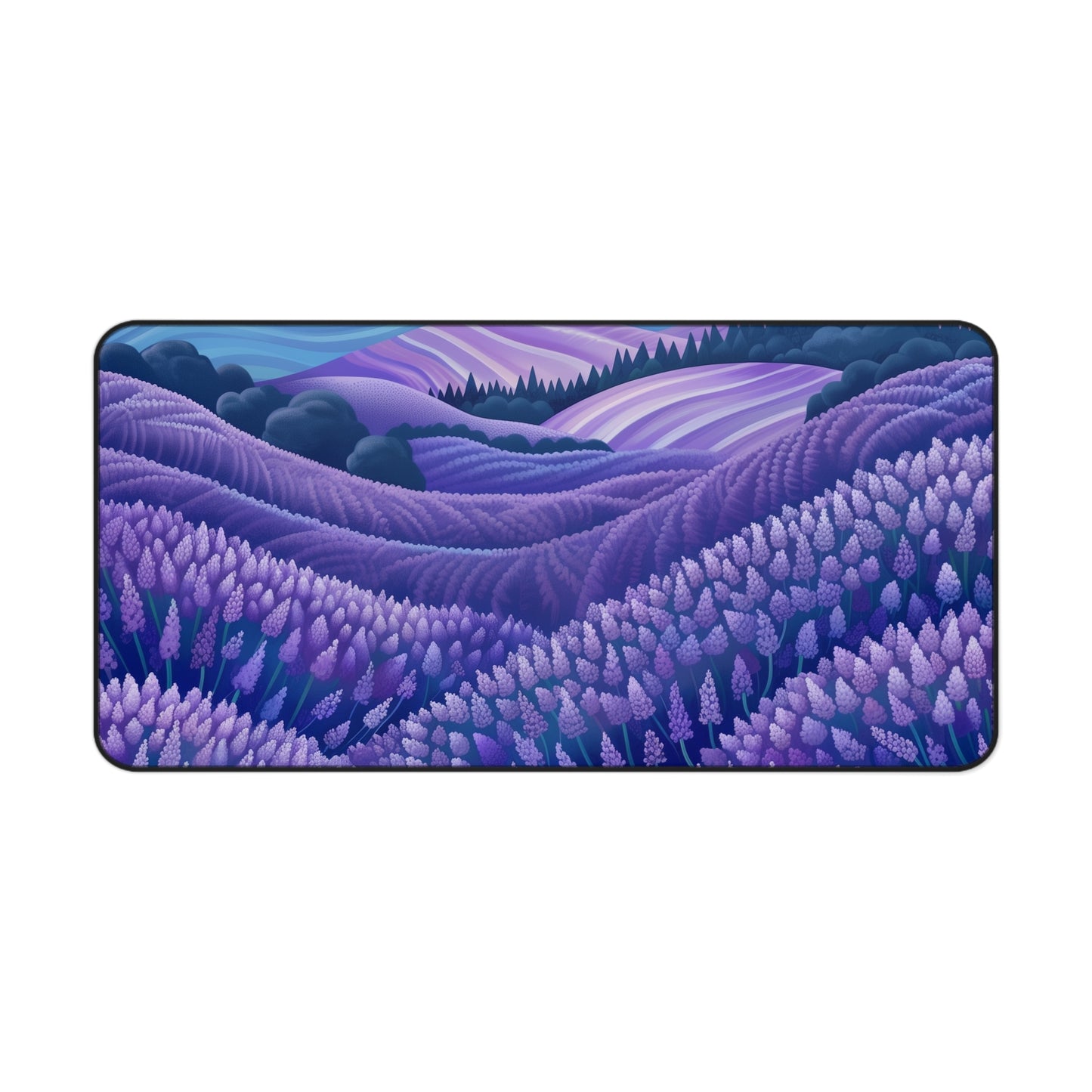 "Beautiful Lavender Fields Desk Mat for a Tranquil Workspace"