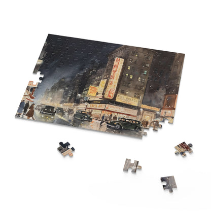 "1920s New York skyline jigsaw puzzle - travel back in time with this nostalgic and intricate puzzle"