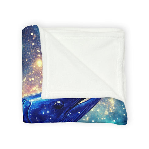 Swordfish Slicing through Star Sea Plush Fleece Throw Blanket