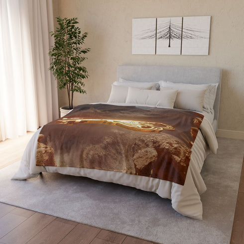 Mystic Key Floating over Canyon Altar Plush Fleece Throw Blanket