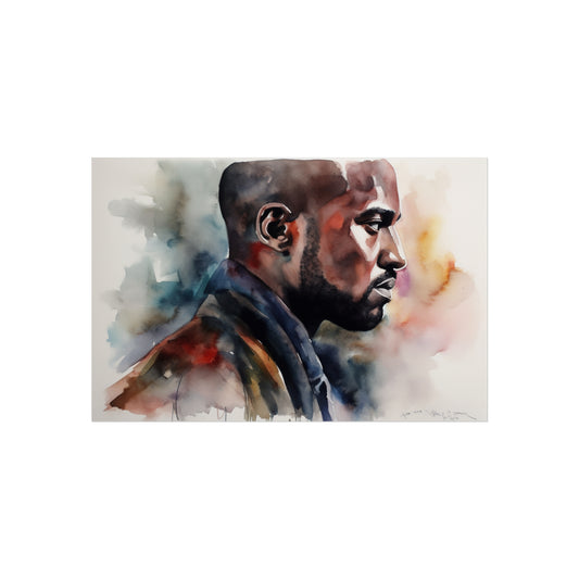 "Boundless Canvas: Kanye West in Watercolor's Embrace"
