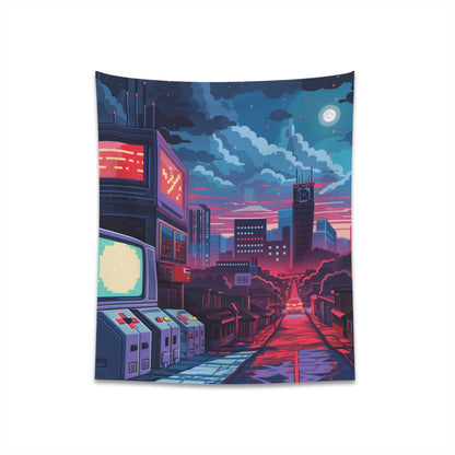 "Pixel Paradise: 80s Gaming Tapestry | Nostalgic 8-bit Art | Perfect Gift for Retro Gamers"