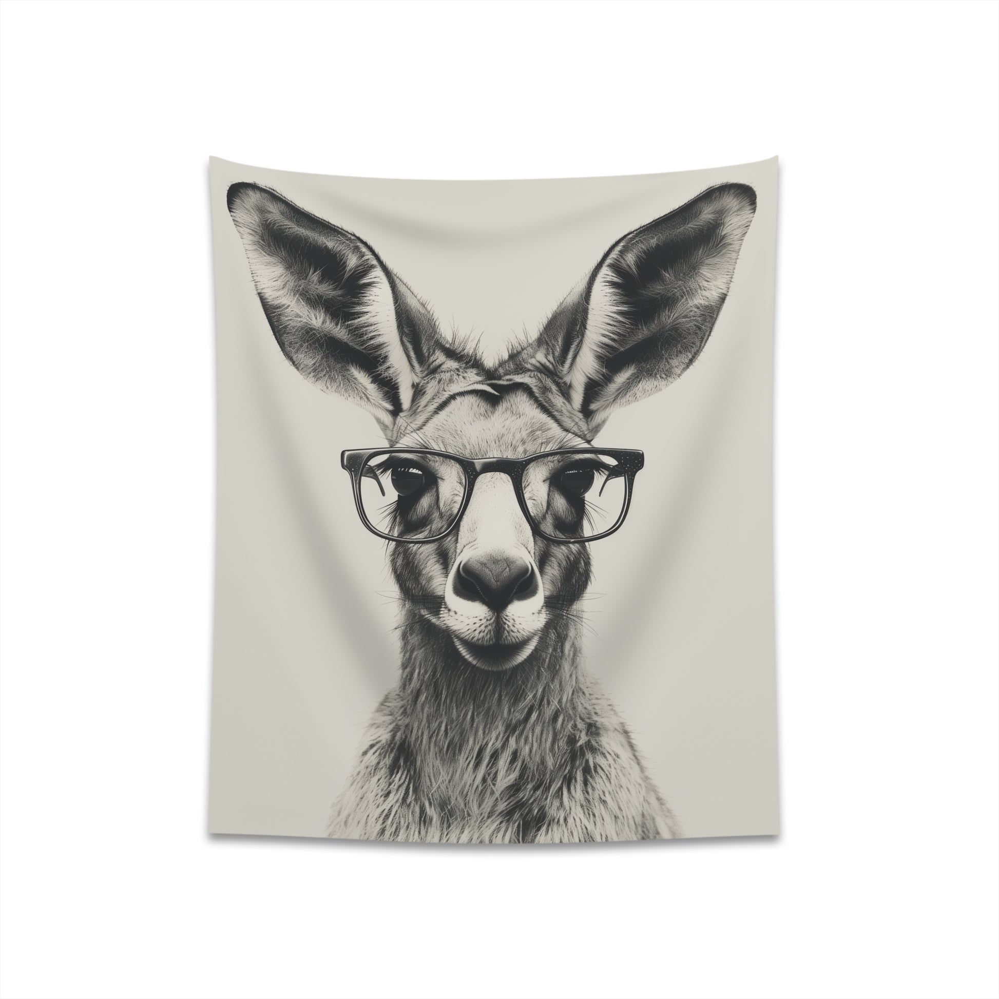 Quirky Hipster Roo Kangaroo Tapestry | High-Quality Material | Fun and Stylish | Perfect Gift | 34" x 40" or 57" x 57" Sizes