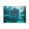 Glass Temple Submerged in Dream Lake Plush Fleece Throw Blanket