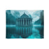 Glass Temple Submerged in Dream Lake Plush Fleece Throw Blanket