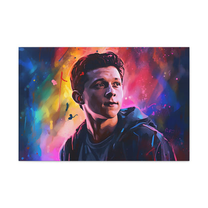 Canvas: Tom Holland Neon Watercolor Hoodie Print | Canvas | Art & Wall Decor, Canvas, Fall Picks, Hanging Hardware, Home & Living, Indoor, Top Spring Products, Valentine's Day promotion | Prints with Passion