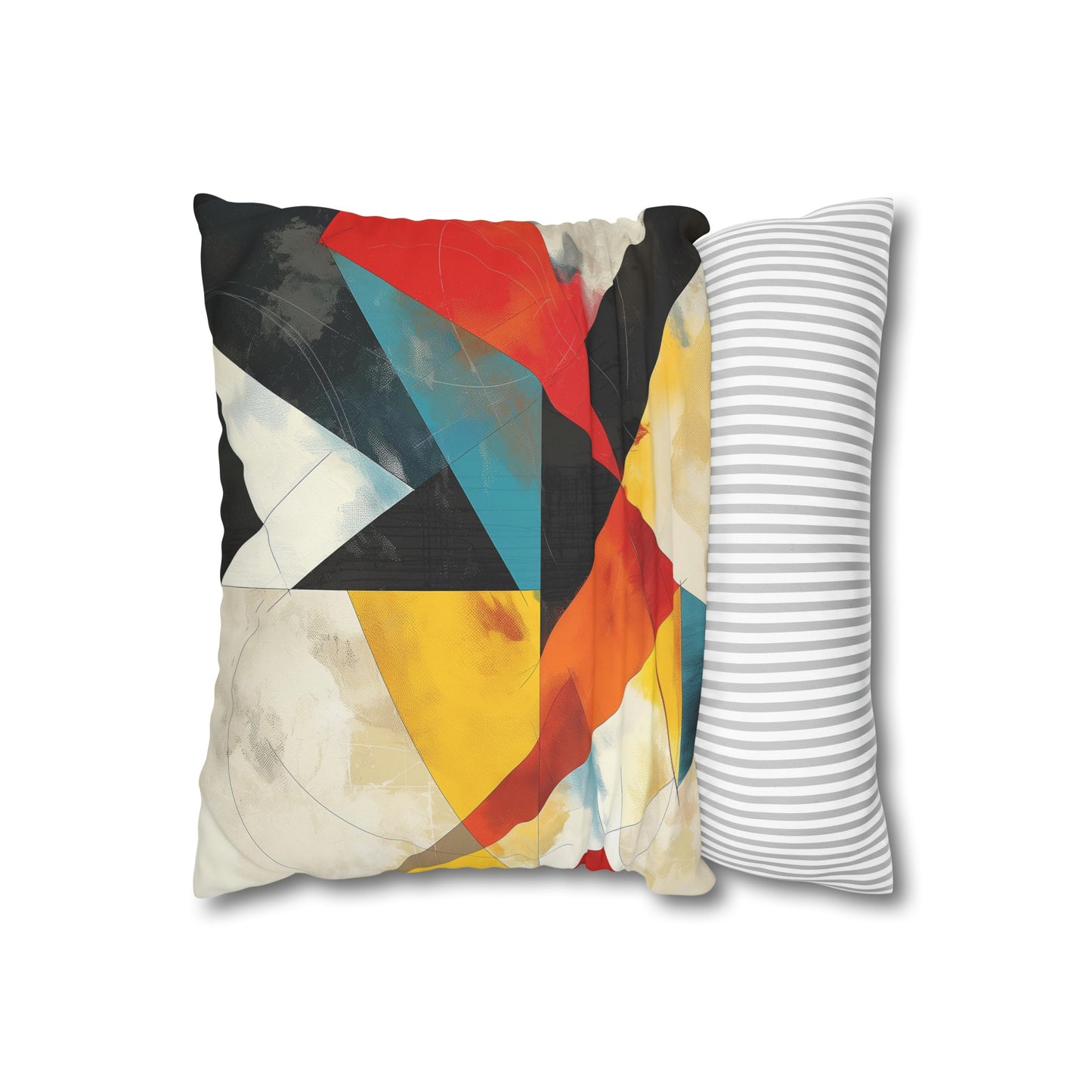 Modern Geometric Fusion Pillowcase in bold colors, high-quality material, perfect for all seasons. Add artistic flair to your sleep space. Shop now!