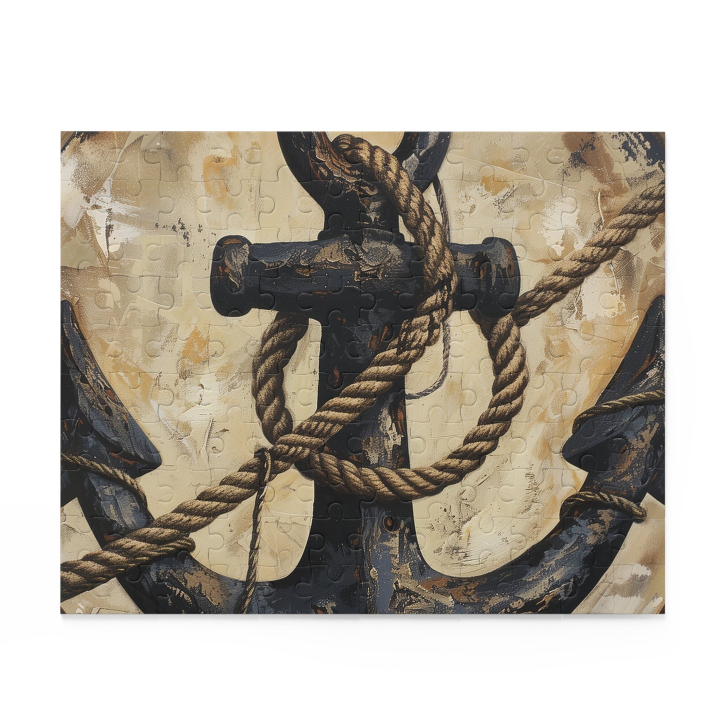 "Anchor and Rope Nautical Jigsaw Puzzle - Add Maritime Charm to Your Space"