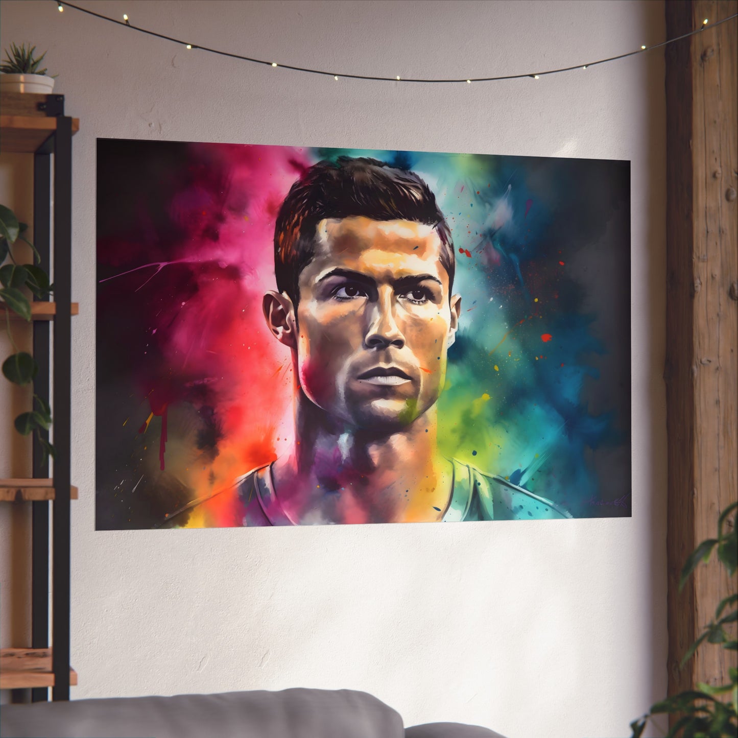 and unparalleled skill on the pitch. This artwork doesn't just depict Ronaldo's physical likeness but also resonates with his spirit and determination. From his iconic goal celebrations to his intense focus