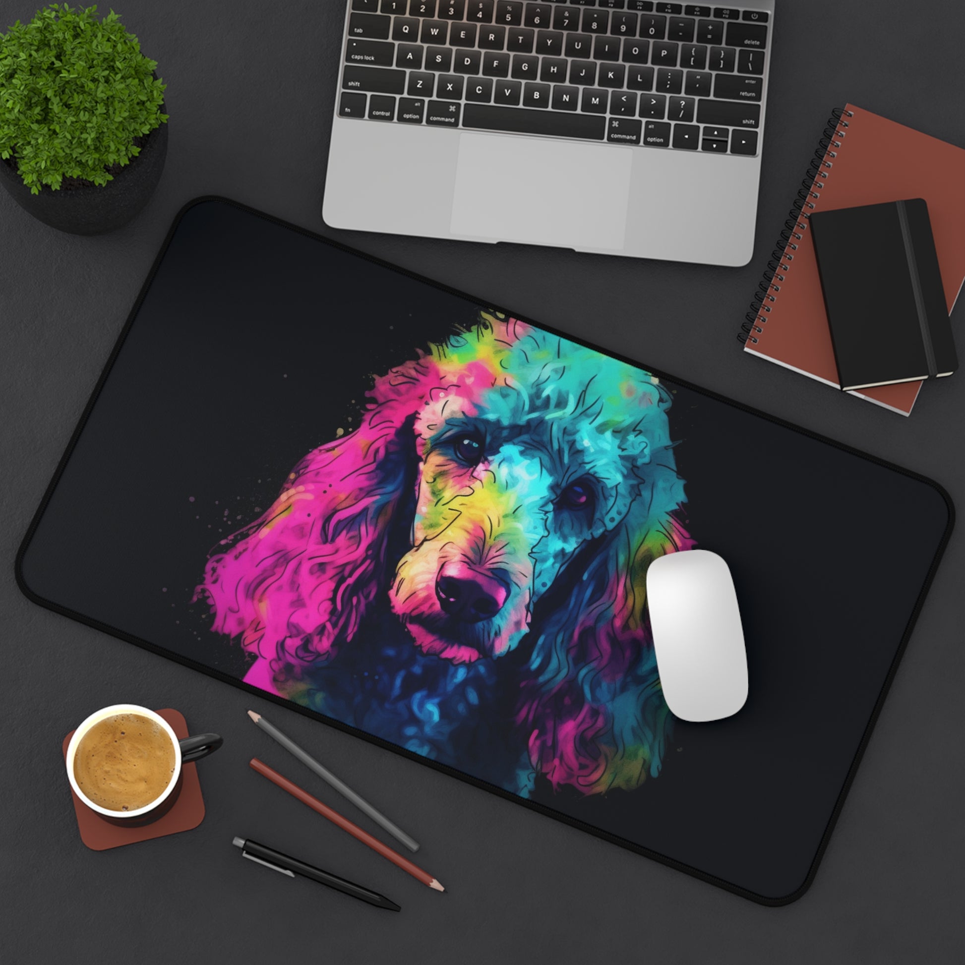 "Poodle Pup Desk Mat - Add Adorable Charm to Your Workspace with Stylish and Playful Design"