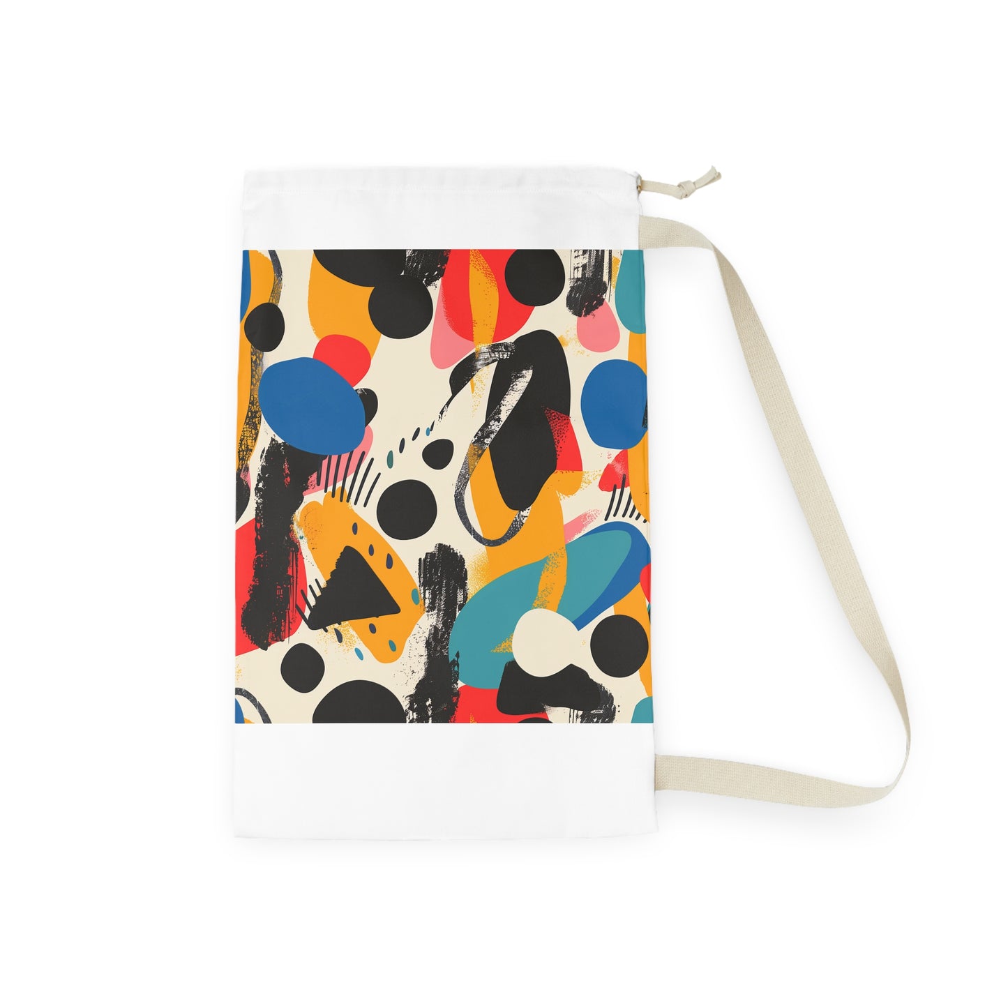 "Colorful abstract pattern laundry bag, elevate laundry routine with stylish design"