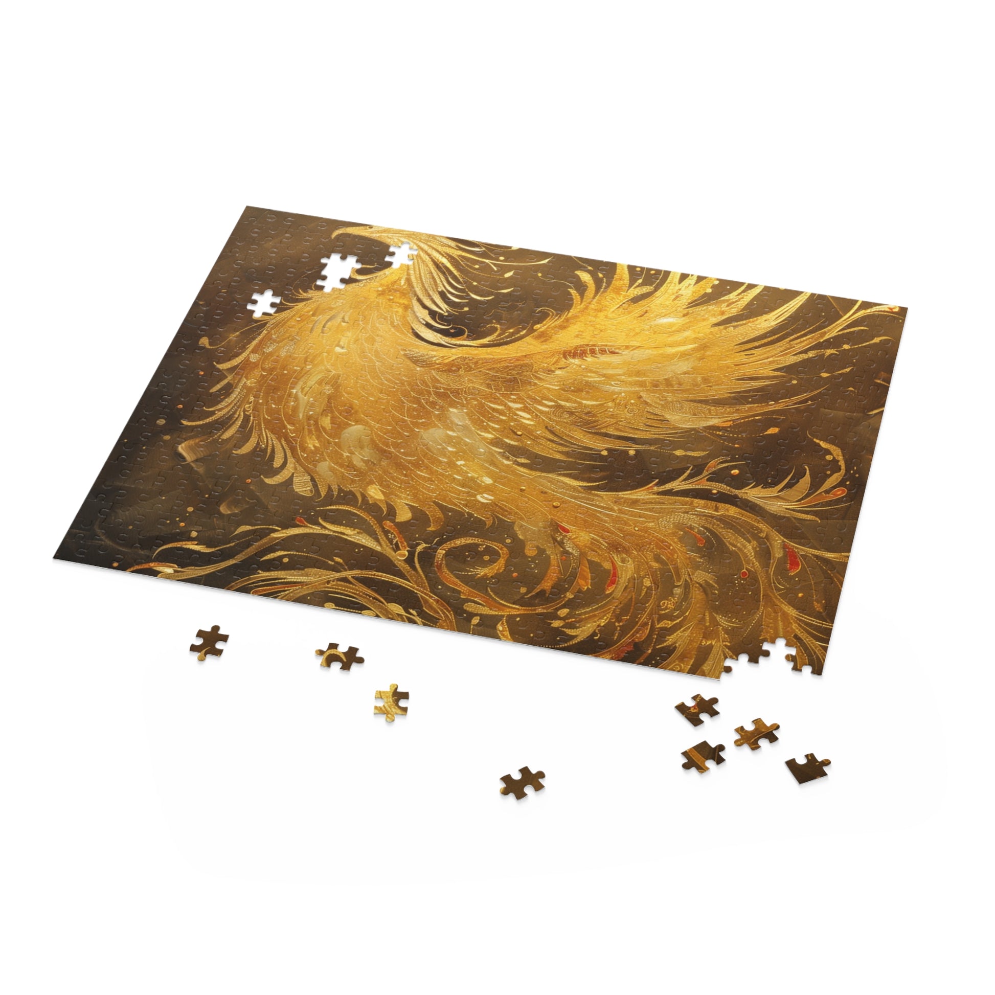 "Phoenix Rising mythological jigsaw puzzle - stunning image of phoenix emerging from ashes"