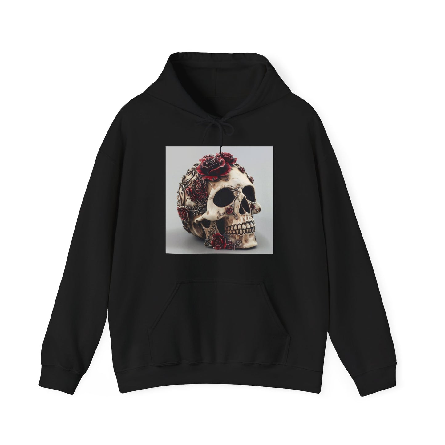 Beauty & Darkness: Gothic Skull and Rose Hoodie | Hoodies | DTG, Hoodies, Men's Clothing, Regular fit, Unisex, Women's Clothing | Prints with Passion