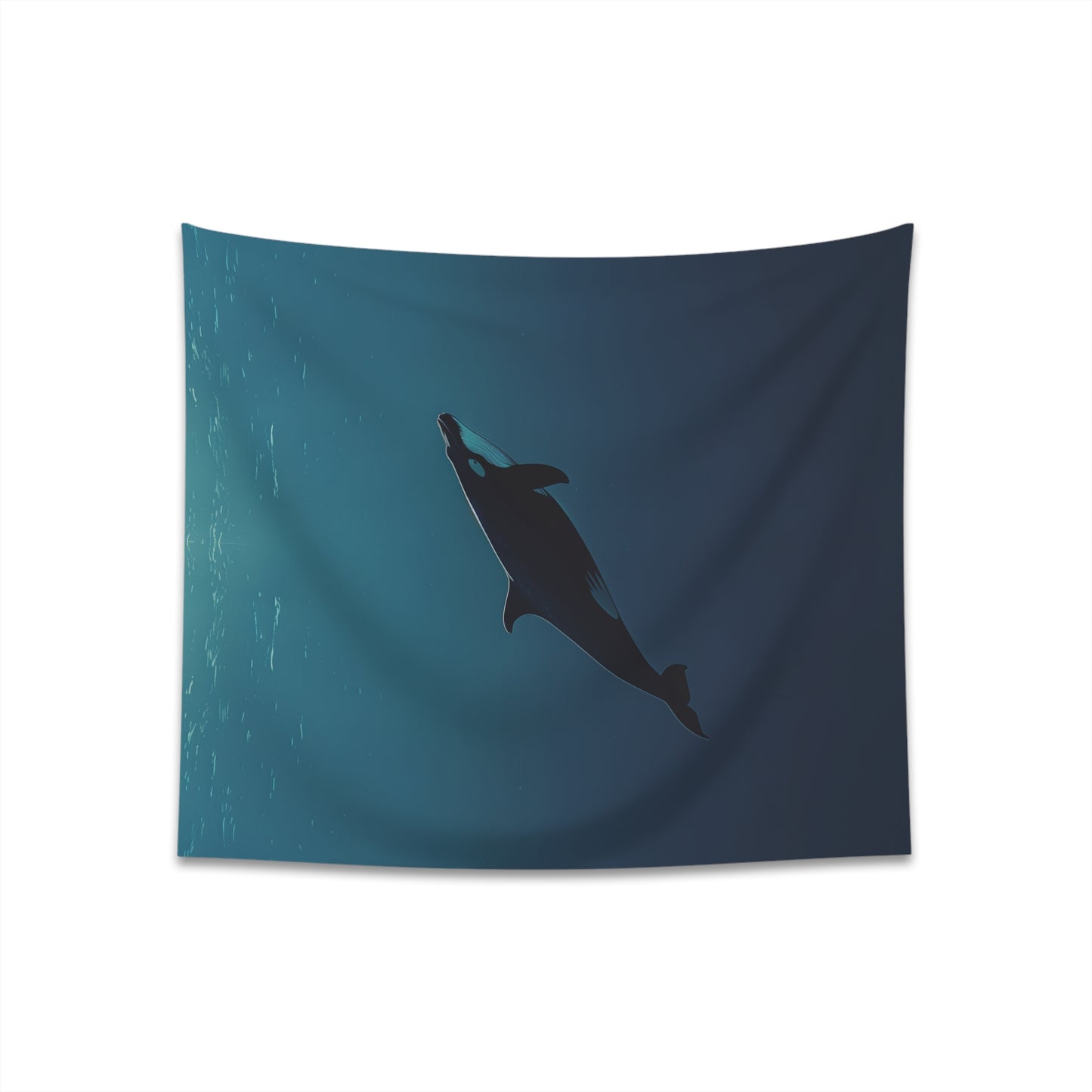 Whale's Grace Minimalist Tapestry: Tranquil ocean design, high-quality material, perfect gift idea.