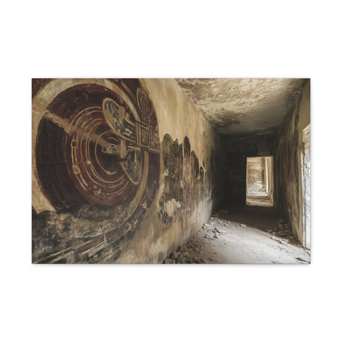 Ancient Astronaut Mural Uncovered in Ruins (Edition II) — Canvas Wall Art — Front Gallery-Wrapped Canvas View
