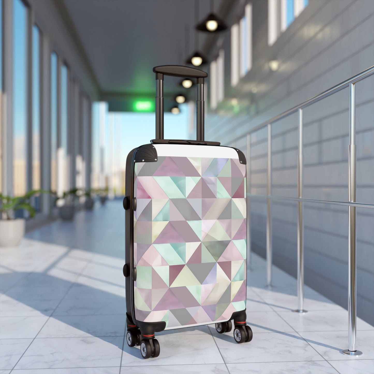 Chic Pastel Geometry Suitcase Collection