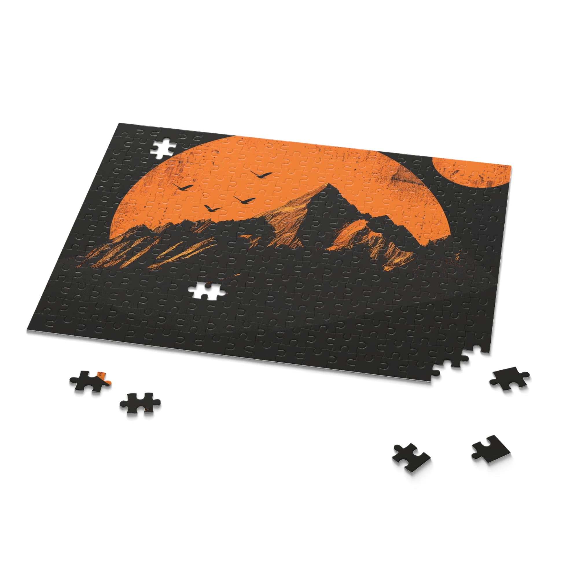 Serene mountain sunrise jigsaw puzzle for relaxation and mindfulness