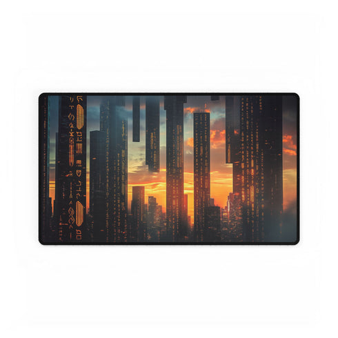 Ancient Runes Glowing Metropolis Gaming XXL Extended Desk Mat - View 2 | Prints With Passion