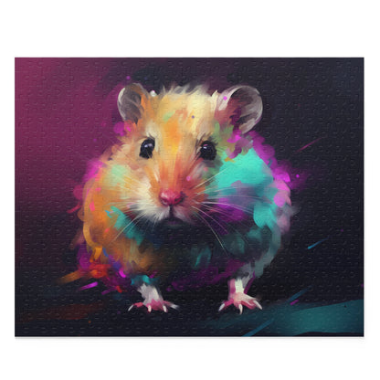 Neon Hamster Watercolor Jigsaw Puzzle | Puzzle | Back-to-School, Fall Picks, Games, Holiday Picks, Home & Living, Puzzles, TikTok, Valentine's Day, Valentine's Day Picks | Prints with Passion