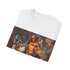 Galactic Smuggler Retro Graphic Unisex Softstyle T-Shirt in White front view