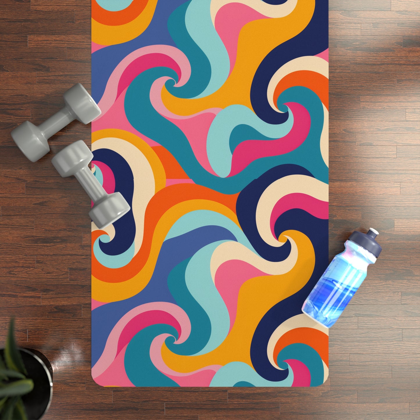 Retro Waves Rubber Yoga Mat