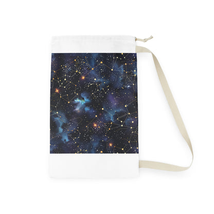 "Starry Night Laundry Bag with Constellation Stars Pattern for Chic Organization"