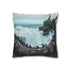 Steam Powered Dragon Curled on Mountain — 40×40 Cushion Cover — Double-Sided Back & Concealed Zip Detail