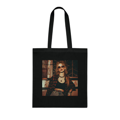 Image of a '90s Throwback Tote Bag, featuring grunge-inspired designs perfect for carrying essentials with a touch of nostalgia and rebellious spirit. Made of high-quality material, comfortable, stylish, and suitable for all seasons. Makes a great gift. Visit our shop for more options. © Copyright 2023 - BenCPrints.