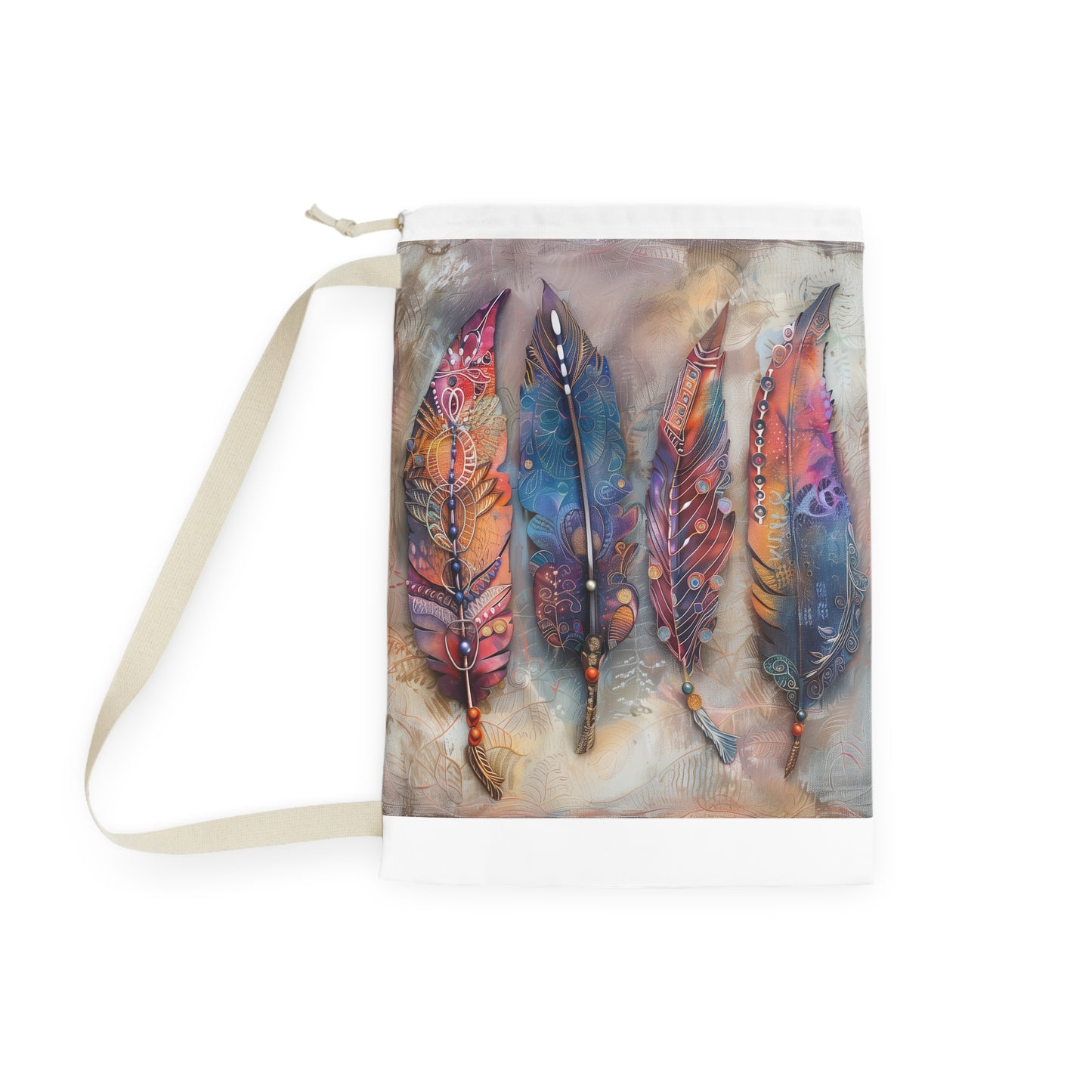 Bohemian Feather Laundry Bag - Stylish and Durable Laundry Day Essential