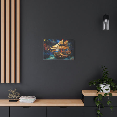 Pirate Ship Flying Through Space — Canvas Wall Art — Product Detail View 5