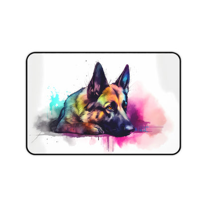 "German Shepherd Desk Mat - Cute and protective workspace accessory for dog lovers"