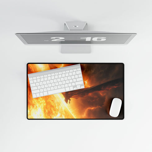 Solar Dragon Flying Between Suns — XL & XXL Desk Mat — Product Detail View 8