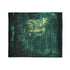 Hologram of the Past Glitching in Forest — Plush Fleece Throw Blanket — Draped Over Sofa & Bed Lifestyle View