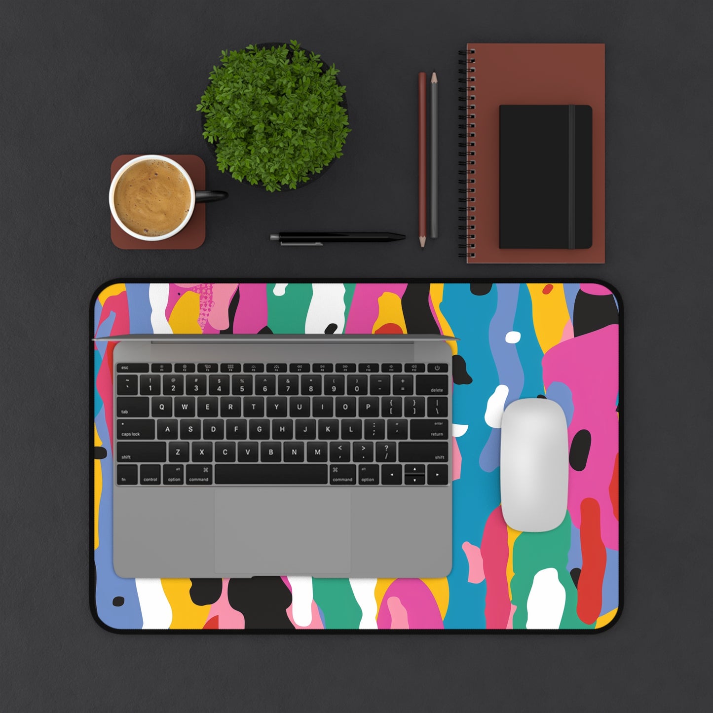 "Modern Abstract Bright Desk Mat for Vibrant Office Decor"