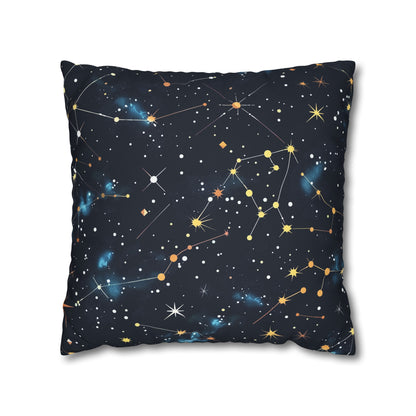 "Starry Night Pillow Case - Constellation Stars seamless pattern for cosmic dreamy bliss"