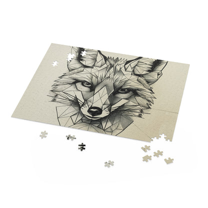 "Colorful Geometric Fox Jigsaw Puzzle - Challenging and Elegant Design"