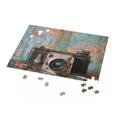 "Vintage Camera Film Reels Puzzle - Nostalgic jigsaw puzzle for photography enthusiasts"